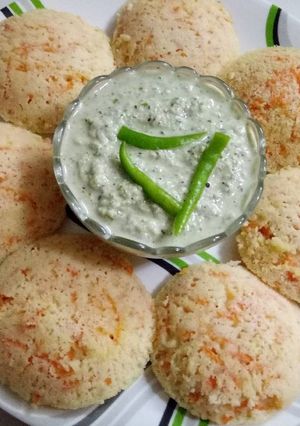 A picture of Carrot Idli (Navratri vrat special).