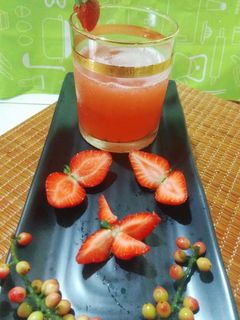 Foto resep Jus strawberry segar