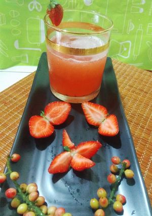 Foto resep Jus strawberry segar