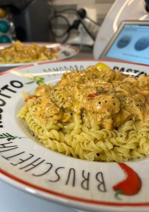 Une photo de Pâtes pesto & poulet