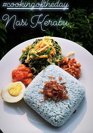Foto resep Nasi kerabu biru bunga telang