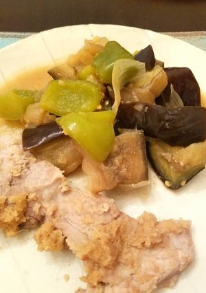 A picture of Aubergine and Pepper Miso Stir Fry.