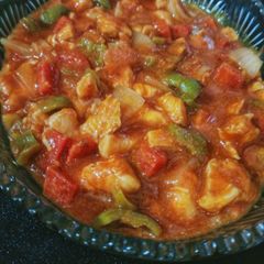 A picture of Chicken shashlik.