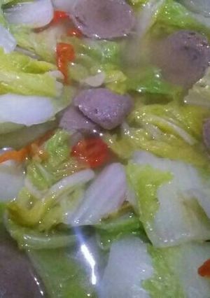Foto resep Sawi Putih Bakso Kuah Pedas