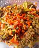 Vegetales 🥙salteados con ajo🌰 y salsa soya...🥗