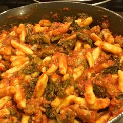 A picture of Ricotta Cavatelli with Sausage and Broccoli Rabe.