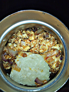 A picture of Boiled yam and egg sauce.