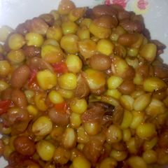 A picture of Wet fry Githeri.