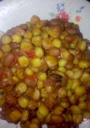 A picture of Wet fry Githeri.