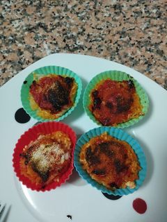 Una foto de Magdalenas de arroz y morcilla de calabaza en airfryer