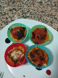 Una foto de Magdalenas de arroz y morcilla de calabaza en airfryer