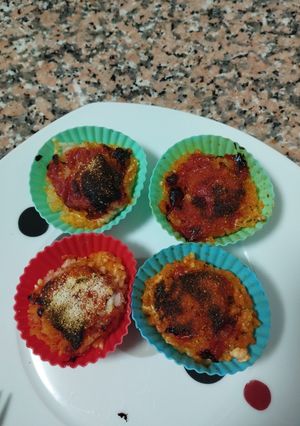 Una foto de Magdalenas de arroz y morcilla de calabaza en airfryer