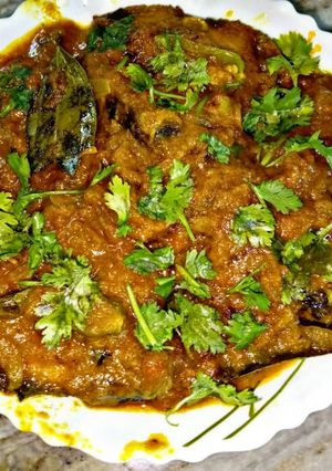 A picture of Doi Katla (Rohu fish in Yoghurt based gravy).
