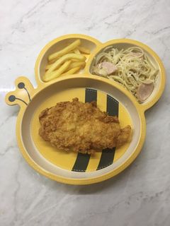 Foto resep Fish and chips tanpa air soda dan spaghetti carbonara