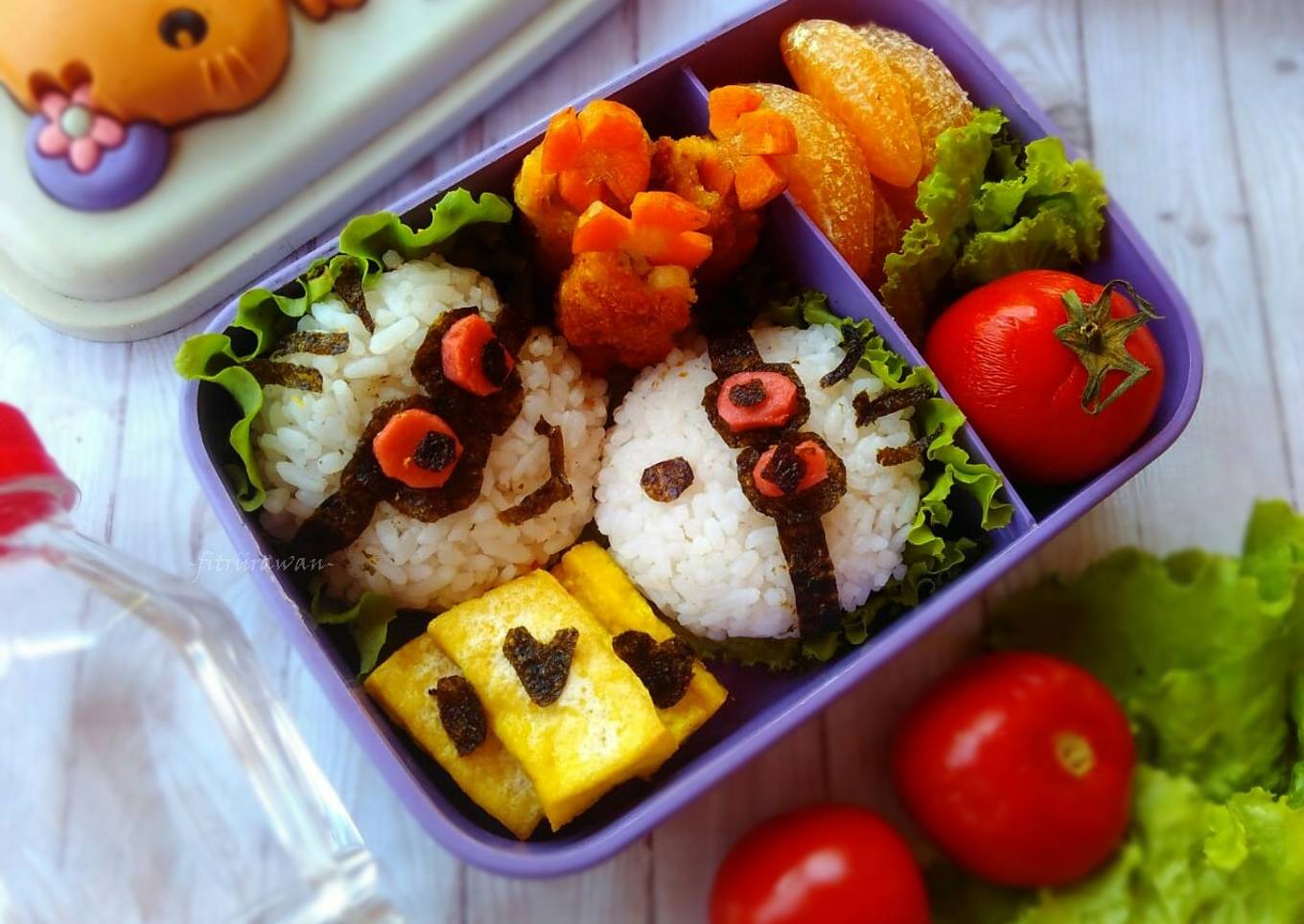 Bento Nasi Minion Tahu Tempe, unik sederhana