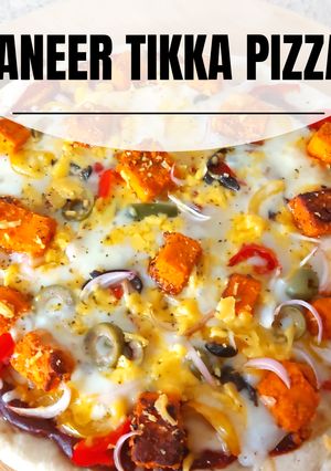 A picture of Paneer Tikka pizza.