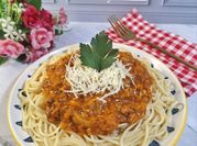 Gambar spaghetti bolognese daging cincang