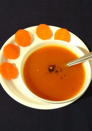 A picture of Carrot tomato soup.
