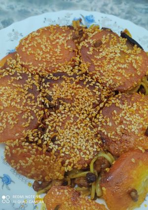 عکسی از دستور ته دیگ ماکارونی