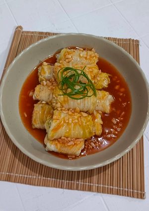 Foto resep Sawi gulung isi Ayam Tahu
