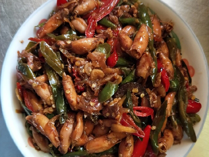 Cara Simple Menyiapkan Resep  Cumi asin pedas manis yang Sempurna, Sempurna