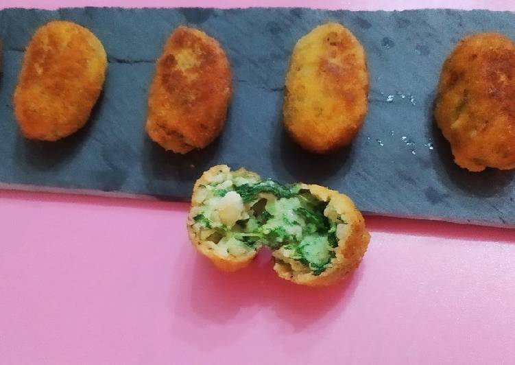 Croquetas de espinacas y gambas