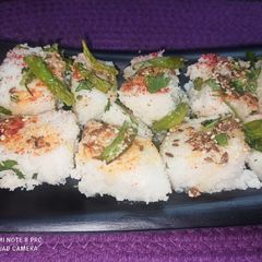 A picture of Little millet dhokla sama moraiya dhokla.