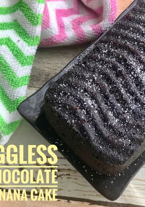 Foto resep Eggless Chocolate Banana Cake