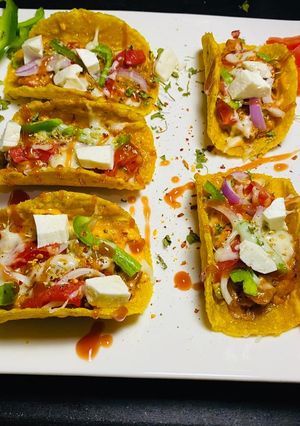 A picture of Homemade vegan tacos.