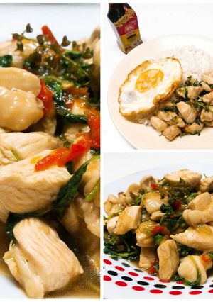 รูปของ 🌿🍳กะเพราไก่ไข่🍚🍽️Kapaokai rice+egg