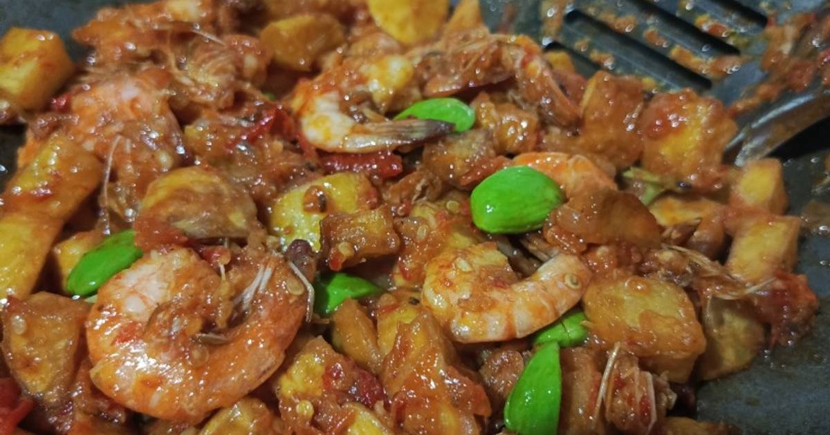 Resep Balado Udang Kentang Pete oleh Eni Yulianti - Cookpad