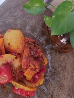 عکسی از دستور خوراک گوشت و سبزیجات