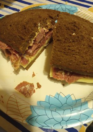 A picture of Homemade Pastrami II on Rye Sandwich.