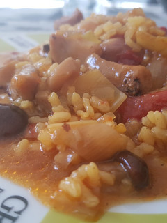 Una foto de Arroz meloso de setas con puerro