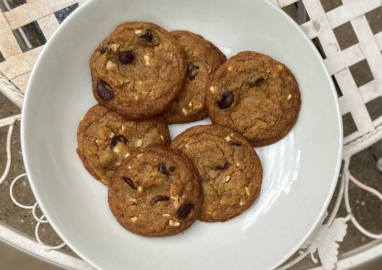 Steps to Make Ultimate Vegan chocolate chip & hazelnut cookies