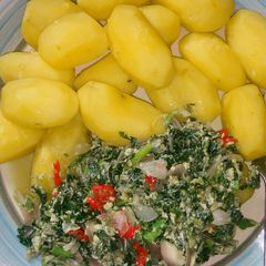 Irish potatoes and vegetable omelette A picture of Irish potatoes and vegetable omelette.