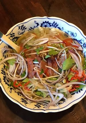 A picture of California Farm Northern Pho Beef Noodle Soup.