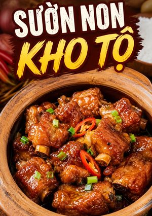 Hình của món Món sườn non kho tộ.