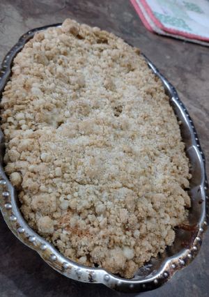 Una foto de Cuadrados de pera con crumble