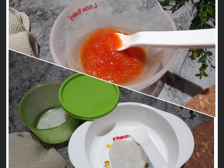 Bagaimana Membuat MPASI HARI PERTAMA : Bubur Tepung Beras &amp;amp; Selingan Puree Pepaya yang Bikin Ngiler