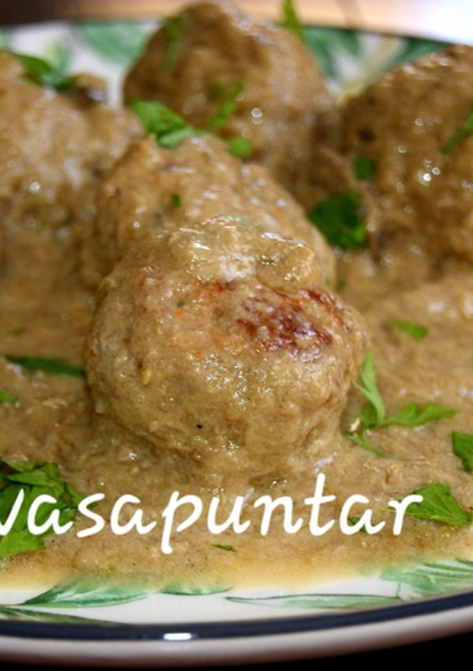Una foto de Albóndigas en salsa de puerros