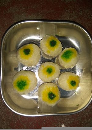 A picture of Gulkand Stuffed coconut petha Laddoo.
