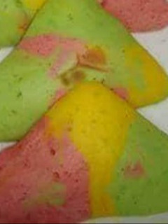 A picture of Three colour sandwich maker cake.