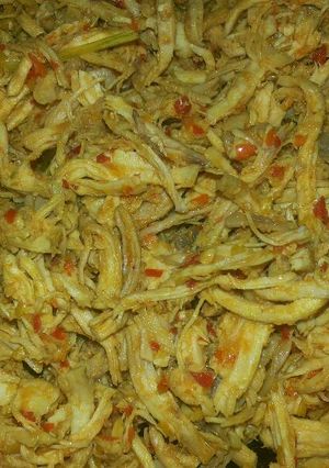 Foto resep Dada ayam suir pedas