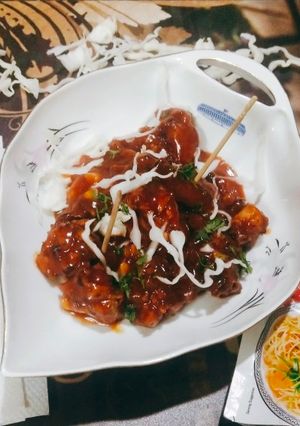 A picture of Cabbage Manchurian.