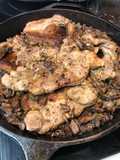 Baked pork chops and rice