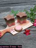 Puding Santan Stroberi, Pandan, Cokelat