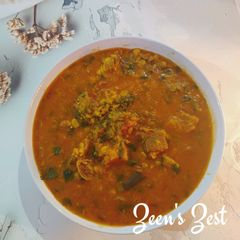A picture of Dhansak Mutton - A Parsi Dish with Lentils and Meat.