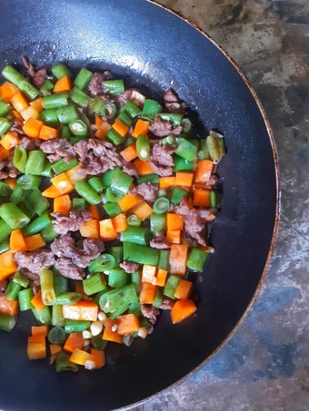 Cara Sederhana Membikin Resep  Tumis Wortel Buncis Daging yang Sempurna, Enak Banget