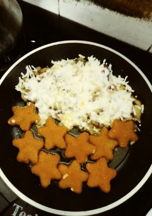 عکسی از دستور ناکت مرغ و سیب زمینی پیتزایی من😋